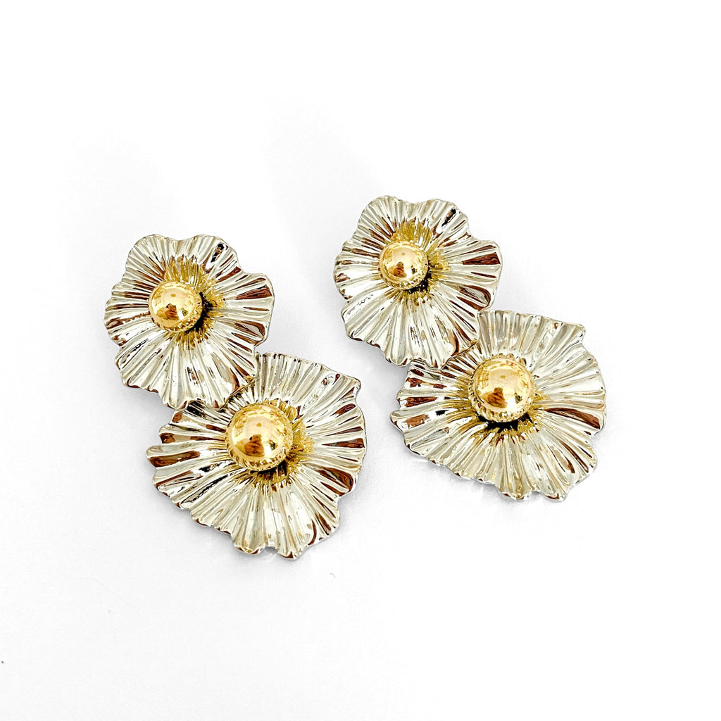 Silver Flower Earrings