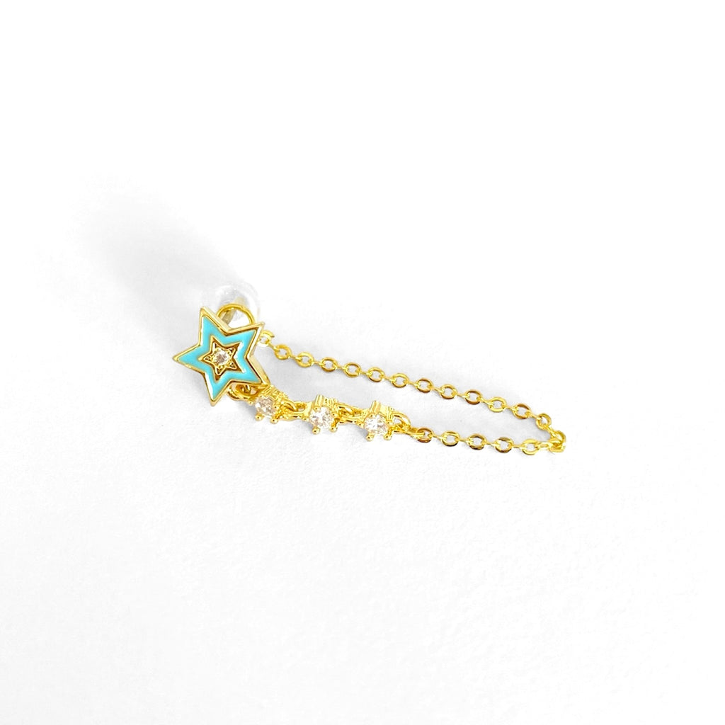 Piercing Estrella turquesa con cadena